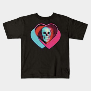 Human skull in heart Kids T-Shirt